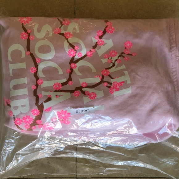 anti social social club pink cherry blossom hoodie